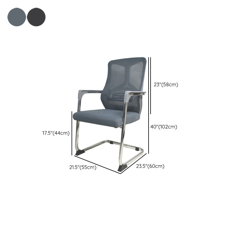 Arms Included Office Chair Contemporary Chrome Frame Desk Chair Clearhalo 'furn' 'furn_office_chair' 'Furniture' 'Office Chairs' 'Office Furniture' 'office_chair' 6275443
