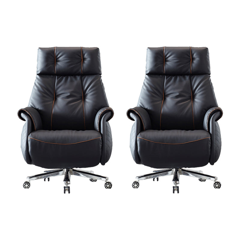 27-inch brede moderne managersstoel Zwart lederen directiestoel
