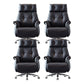 27-inch brede moderne managersstoel Zwart lederen directiestoel