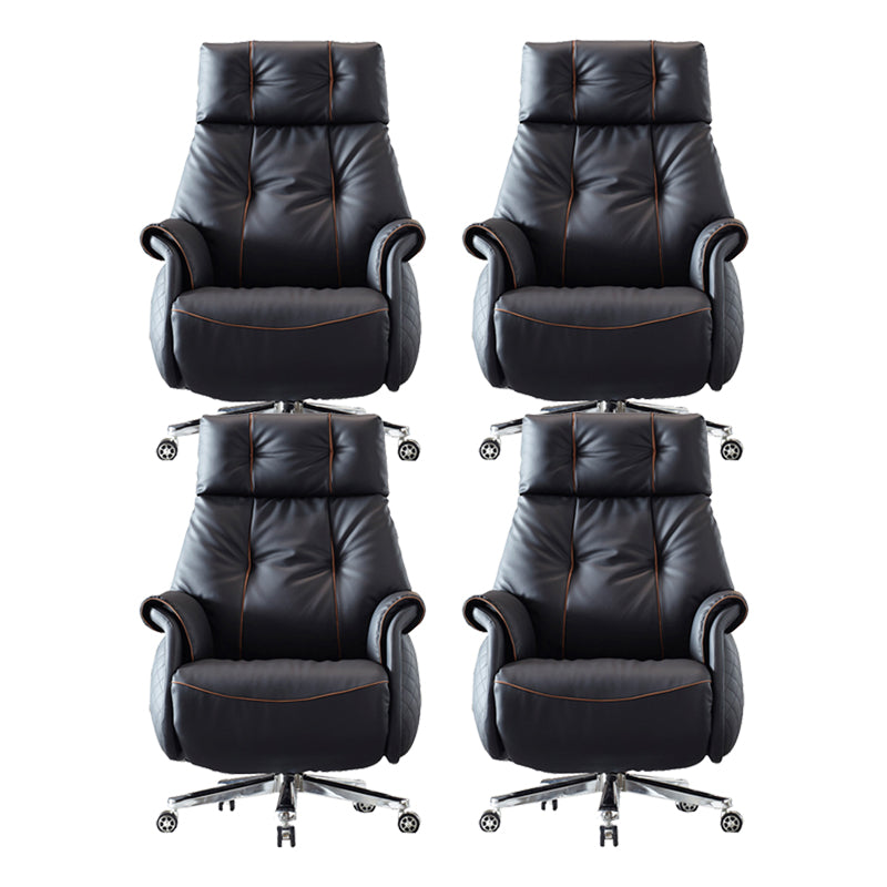 27-inch brede moderne managersstoel Zwart lederen directiestoel