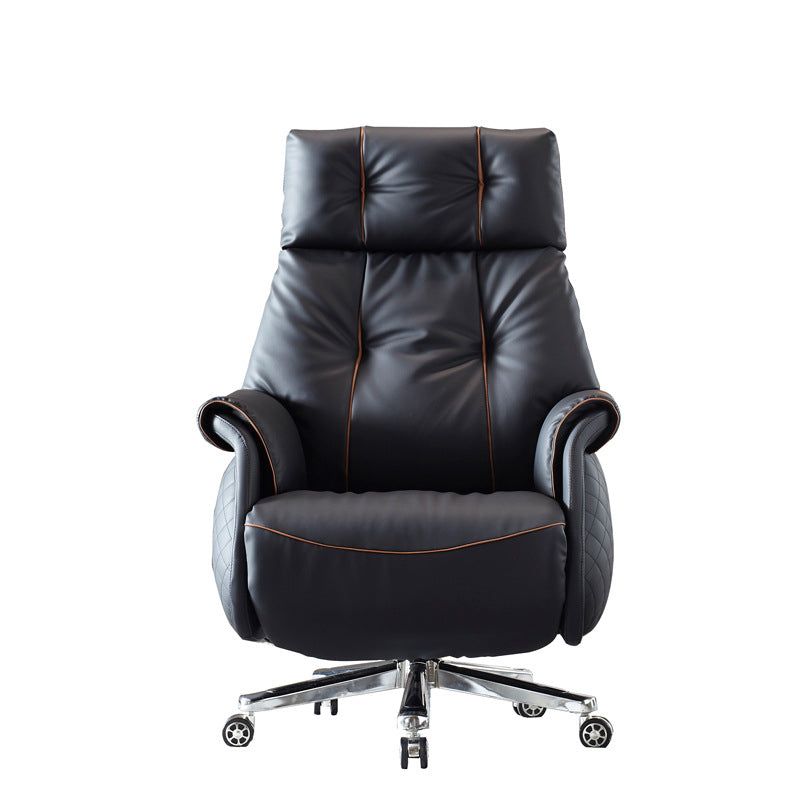 27-inch brede moderne managersstoel Zwart lederen directiestoel