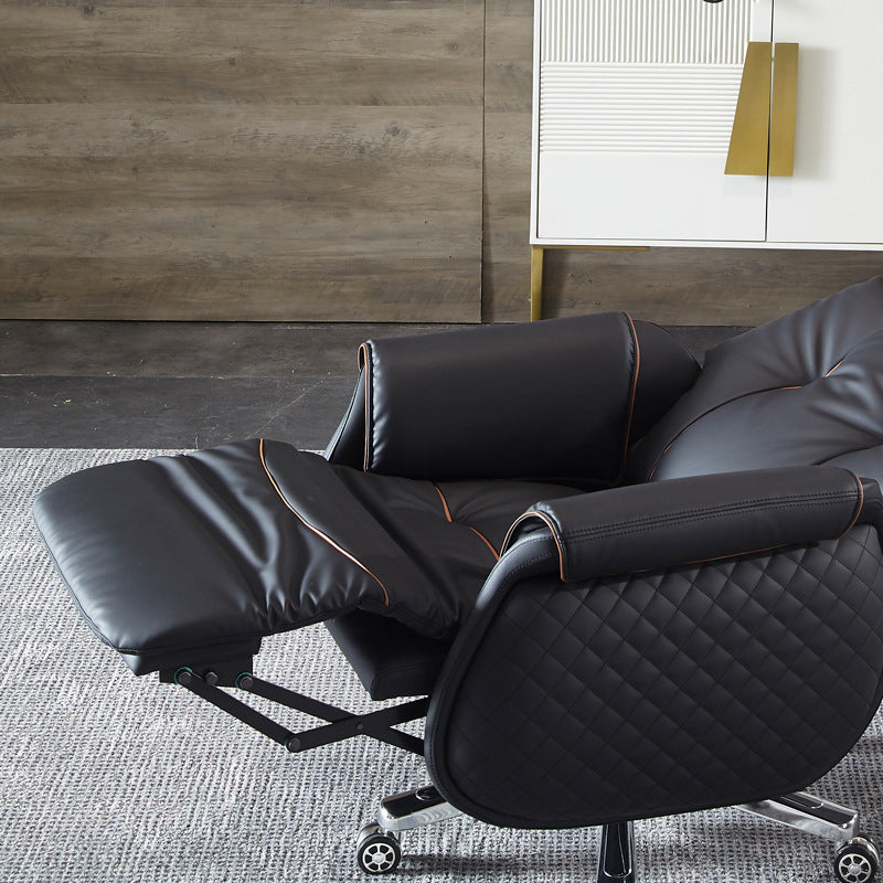 27-inch brede moderne managersstoel Zwart lederen directiestoel