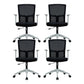 Fixed Arms Modern Office Chair Mid-Back Adjustable Seat Height Desk Chair