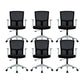 Fixed Arms Modern Office Chair Mid-Back Adjustable Seat Height Desk Chair