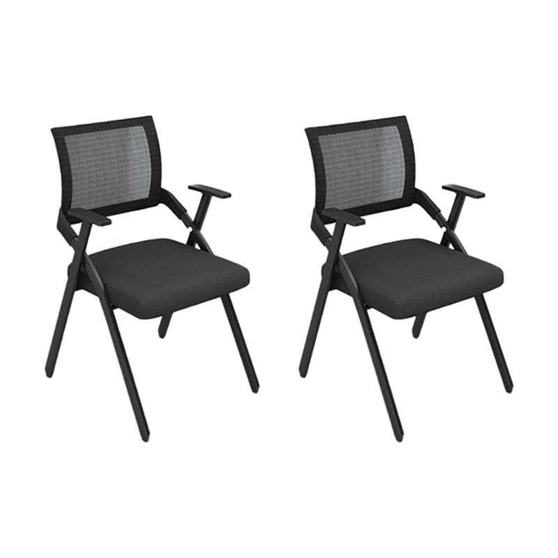 Mid Back Home Office Chair Black Frame Conference Chair Arm Chair Black 2 Piece Set Clearhalo 'furn' 'furn_office_chair' 'Furniture' 'Office Chairs' 'Office Furniture' 'office_chair' 6275575