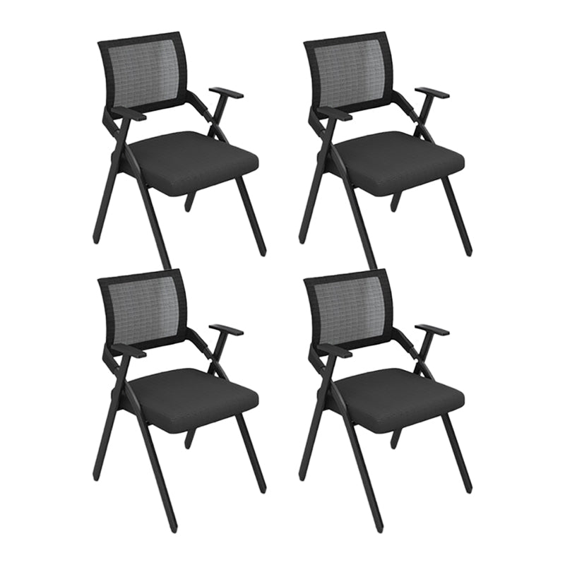 Mid Back Home Office Chair Black Frame Conference Chair Arm Chair Black 4 Piece Set Clearhalo 'furn' 'furn_office_chair' 'Furniture' 'Office Chairs' 'Office Furniture' 'office_chair' 6275576