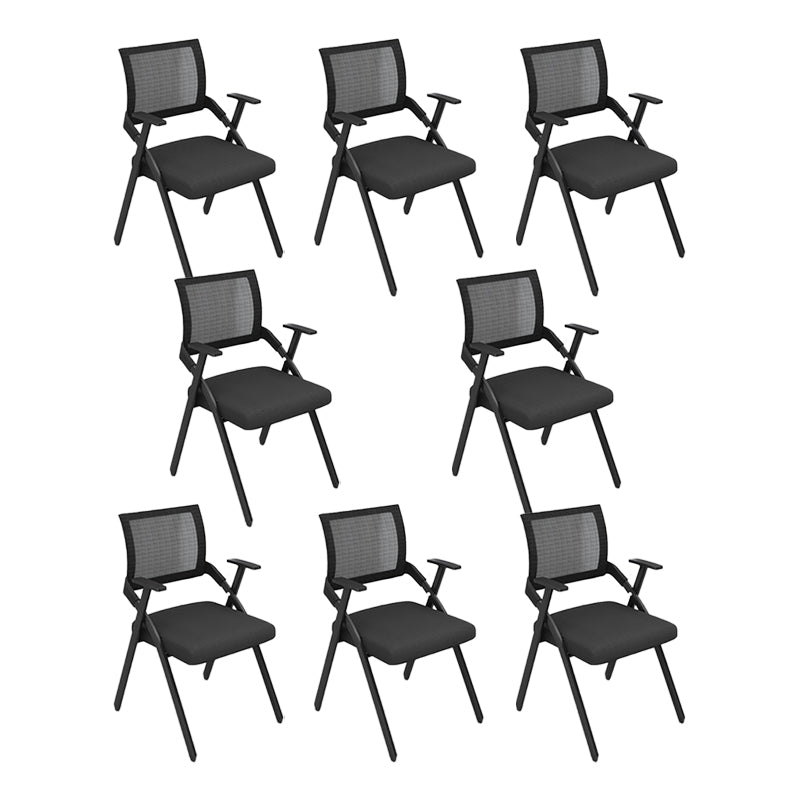 Mid Back Home Office Chair Black Frame Conference Chair Arm Chair Black 8 Piece Set Clearhalo 'furn' 'furn_office_chair' 'Furniture' 'Office Chairs' 'Office Furniture' 'office_chair' 6275581