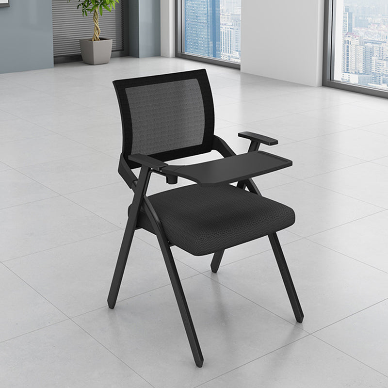 Mid Back Home Office Chair Black Frame Conference Chair Arm Chair Textured Black 1 Piece Clearhalo 'furn' 'furn_office_chair' 'Furniture' 'Office Chairs' 'Office Furniture' 'office_chair' 6275588