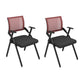 Mid Back Home Office Chair Black Frame Conference Chair Arm Chair Red 2 Piece Set Clearhalo 'furn' 'furn_office_chair' 'Furniture' 'Office Chairs' 'Office Furniture' 'office_chair' 6275591