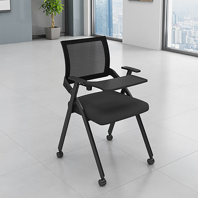 Mid Back Home Office Chair Black Frame Conference Chair Arm Chair Matte Black 1 Piece Clearhalo 'furn' 'furn_office_chair' 'Furniture' 'Office Chairs' 'Office Furniture' 'office_chair' 6275595