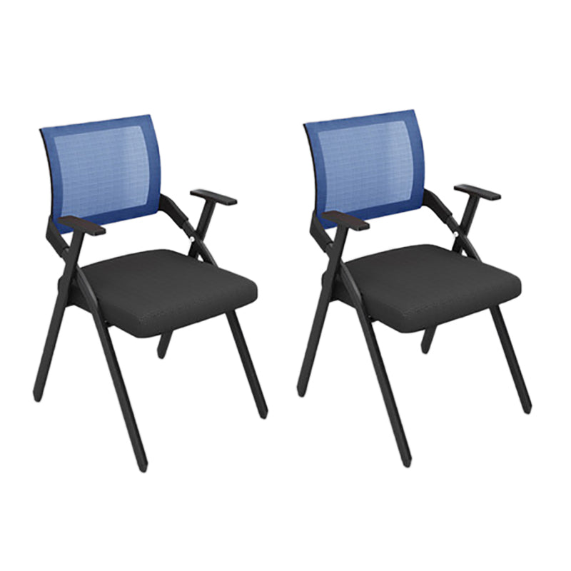 Mid Back Home Office Chair Black Frame Conference Chair Arm Chair Blue 2 Piece Set Clearhalo 'furn' 'furn_office_chair' 'Furniture' 'Office Chairs' 'Office Furniture' 'office_chair' 6275599