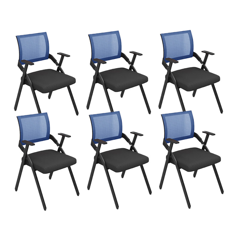 Mid Back Home Office Chair Black Frame Conference Chair Arm Chair Blue 6 Piece Set Clearhalo 'furn' 'furn_office_chair' 'Furniture' 'Office Chairs' 'Office Furniture' 'office_chair' 6275602
