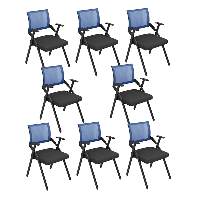 Mid Back Home Office Chair Black Frame Conference Chair Arm Chair Blue 8 Piece Set Clearhalo 'furn' 'furn_office_chair' 'Furniture' 'Office Chairs' 'Office Furniture' 'office_chair' 6275603
