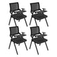 Mid Back Home Office Chair Black Frame Conference Chair Arm Chair Textured Black 4 Piece Set Clearhalo 'furn' 'furn_office_chair' 'Furniture' 'Office Chairs' 'Office Furniture' 'office_chair' 6275613