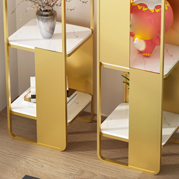 Modern Metal Shelf Bookcase Open Back Bookshelf for Living Room