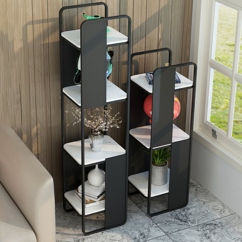 Modern Metal Shelf Bookcase Open Back Bookshelf for Living Room