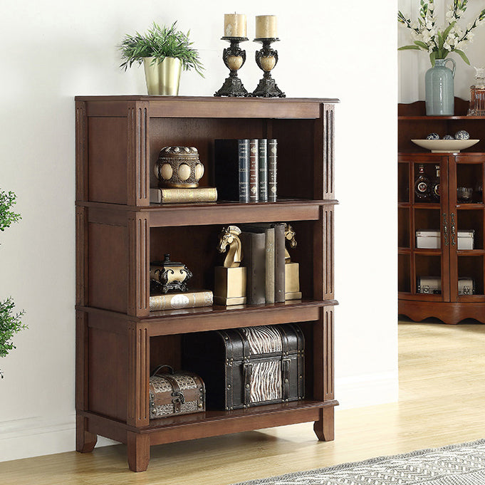 14" Wide Contemporary Shelf Vertical Closed Back Solid Wood Bookcase Walnut Clearhalo 'Bookcases' 'furn' 'furn_bookcases' 'Furniture' 'Office Furniture' 6275672