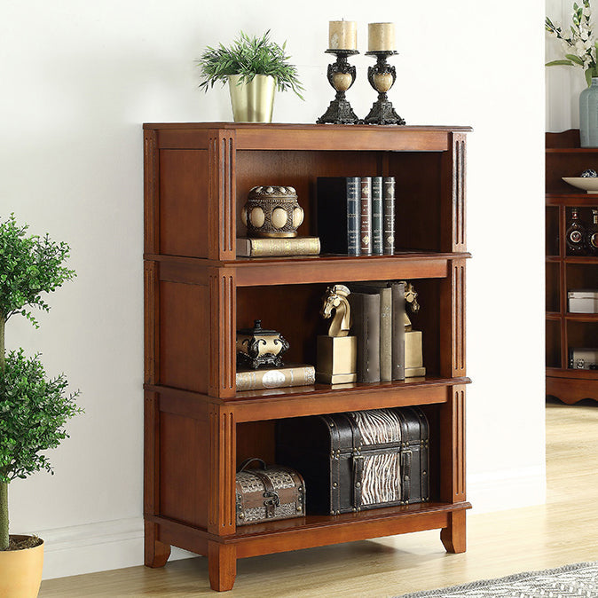 14" Wide Contemporary Shelf Vertical Closed Back Solid Wood Bookcase 24"L x 15"W x 45"H Cherry Clearhalo 'Bookcases' 'furn' 'furn_bookcases' 'Furniture' 'Office Furniture' 6275673