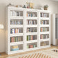 Wood Engineered Bookshelf Standard Contemporary Bookcase with Cabinets