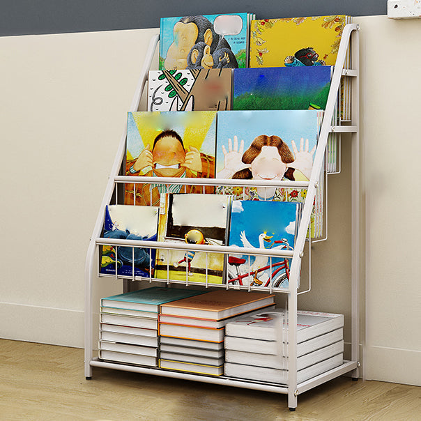 Contemporary Metal Bookshelf White Ladder Shelf Bookcase for Study Room Clearhalo 'Bookcases' 'furn' 'furn_bookcases' 'Furniture' 'Office Furniture' 6275698