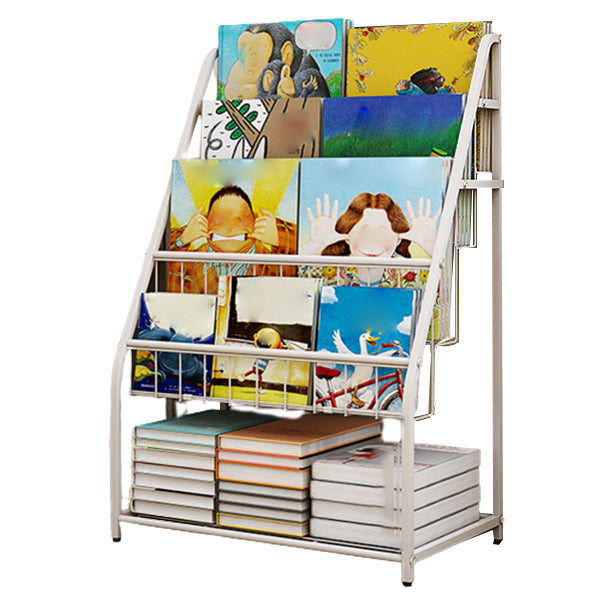 Contemporary Metal Bookshelf White Ladder Shelf Bookcase for Study Room 20"L x 13"W x 31"H Clearhalo 'Bookcases' 'furn' 'furn_bookcases' 'Furniture' 'Office Furniture' 6275699
