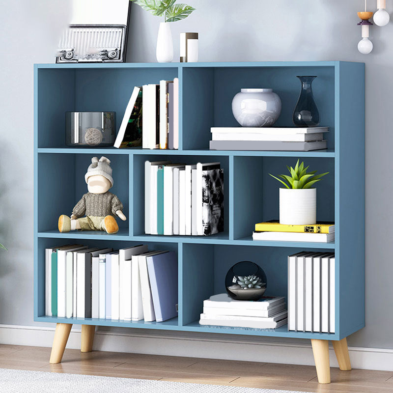 Closed Back Engineered Wood Shelf Bookcase Contemporary Bookshelf for Study Room 31.5"L x 9.4"W x 42.1"H Blue Cabinet Not Included Clearhalo 'Bookcases' 'furn' 'furn_bookcases' 'Furniture' 'Office Furniture' 6275900