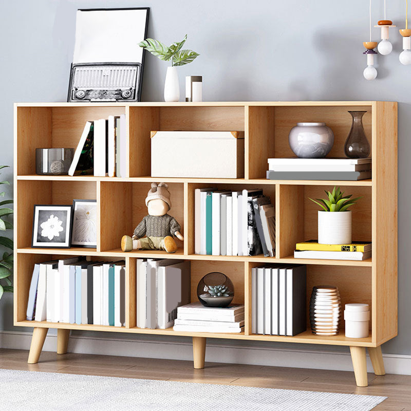 Closed Back Engineered Wood Shelf Bookcase Contemporary Bookshelf for Study Room 55.1"L x 9.4"W x 42.1"H Natural Cabinet Not Included Clearhalo 'Bookcases' 'furn' 'furn_bookcases' 'Furniture' 'Office Furniture' 6275917
