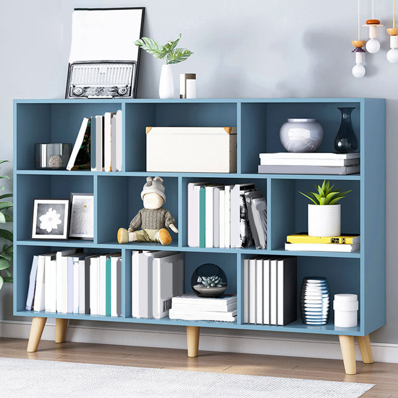 Closed Back Engineered Wood Shelf Bookcase Contemporary Bookshelf for Study Room 55.1"L x 9.4"W x 42.1"H Blue Cabinet Not Included Clearhalo 'Bookcases' 'furn' 'furn_bookcases' 'Furniture' 'Office Furniture' 6275918