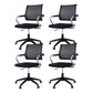 Contemporary Wheels Swivel Chair Microfiber Conference Mid-Back Arm Chair Black 4 Piece Set Black Clearhalo 'furn' 'furn_office_chair' 'Furniture' 'Office Chairs' 'Office Furniture' 'office_chair' 6275930