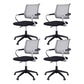 Contemporary Wheels Swivel Chair Microfiber Conference Mid-Back Arm Chair Black 4 Piece Set Gray Clearhalo 'furn' 'furn_office_chair' 'Furniture' 'Office Chairs' 'Office Furniture' 'office_chair' 6275939