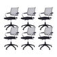 Contemporary Wheels Swivel Chair Microfiber Conference Mid-Back Arm Chair Black 6 Piece Set Gray Clearhalo 'furn' 'furn_office_chair' 'Furniture' 'Office Chairs' 'Office Furniture' 'office_chair' 6275941