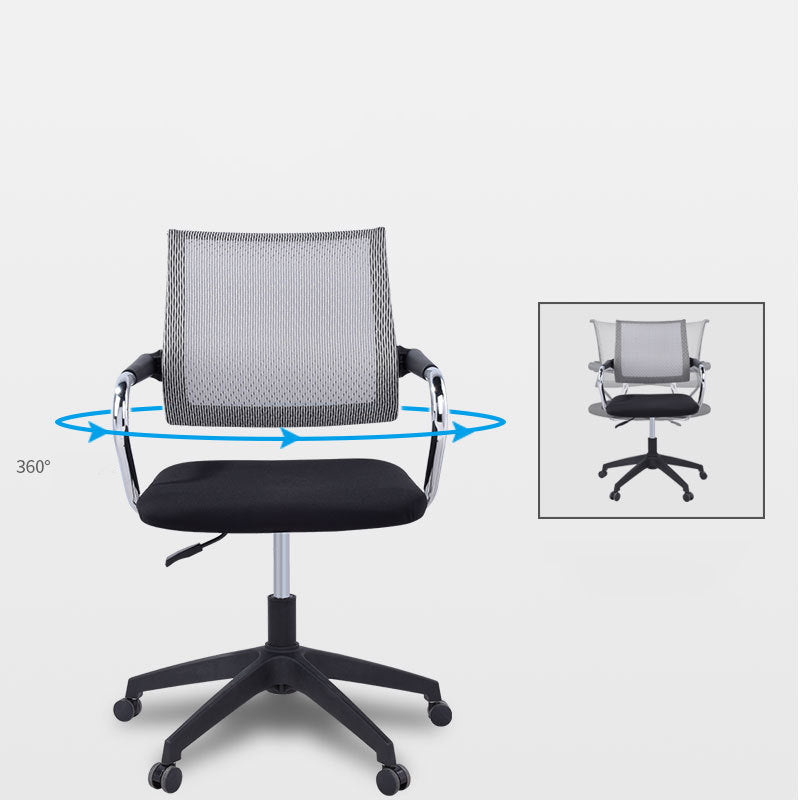 Contemporary Wheels Swivel Chair Microfiber Conference Mid-Back Arm Chair Clearhalo 'furn' 'furn_office_chair' 'Furniture' 'Office Chairs' 'Office Furniture' 'office_chair' 6275942