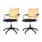 Contemporary Wheels Swivel Chair Microfiber Conference Mid-Back Arm Chair Black 2 Piece Set Orange Clearhalo 'furn' 'furn_office_chair' 'Furniture' 'Office Chairs' 'Office Furniture' 'office_chair' 6275946