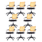 Contemporary Wheels Swivel Chair Microfiber Conference Mid-Back Arm Chair Black 8 Piece Set Orange Clearhalo 'furn' 'furn_office_chair' 'Furniture' 'Office Chairs' 'Office Furniture' 'office_chair' 6275949