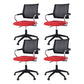 Contemporary Wheels Swivel Chair Microfiber Conference Mid-Back Arm Chair Red 4 Piece Set Black Clearhalo 'furn' 'furn_office_chair' 'Furniture' 'Office Chairs' 'Office Furniture' 'office_chair' 6275951