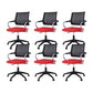 Contemporary Wheels Swivel Chair Microfiber Conference Mid-Back Arm Chair Red 6 Piece Set Black Clearhalo 'furn' 'furn_office_chair' 'Furniture' 'Office Chairs' 'Office Furniture' 'office_chair' 6275952