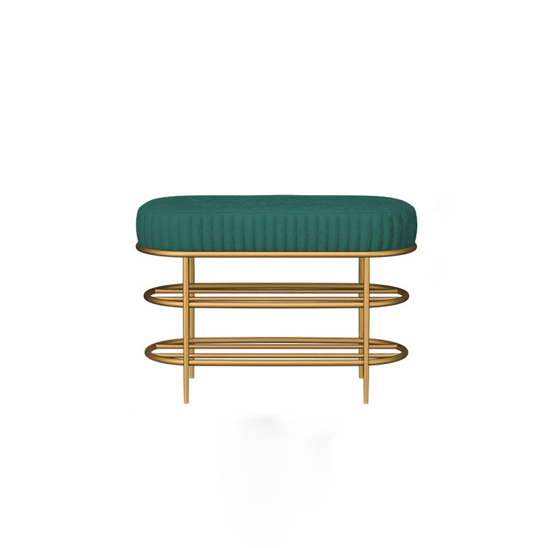 Modern Entryway Bench Cushioned Seating Bench with Shoe Storage 24"L x 14"W x 18"H Green Clearhalo 'Benches' 'Chairs & Seating' 'furn' 'furn_benches' 'Furniture' 'Living Room Furniture' 6275969