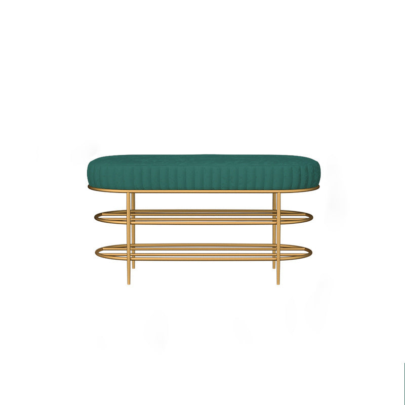 Modern Entryway Bench Cushioned Seating Bench with Shoe Storage 31"L x 14"W x 18"H Green Clearhalo 'Benches' 'Chairs & Seating' 'furn' 'furn_benches' 'Furniture' 'Living Room Furniture' 6275970