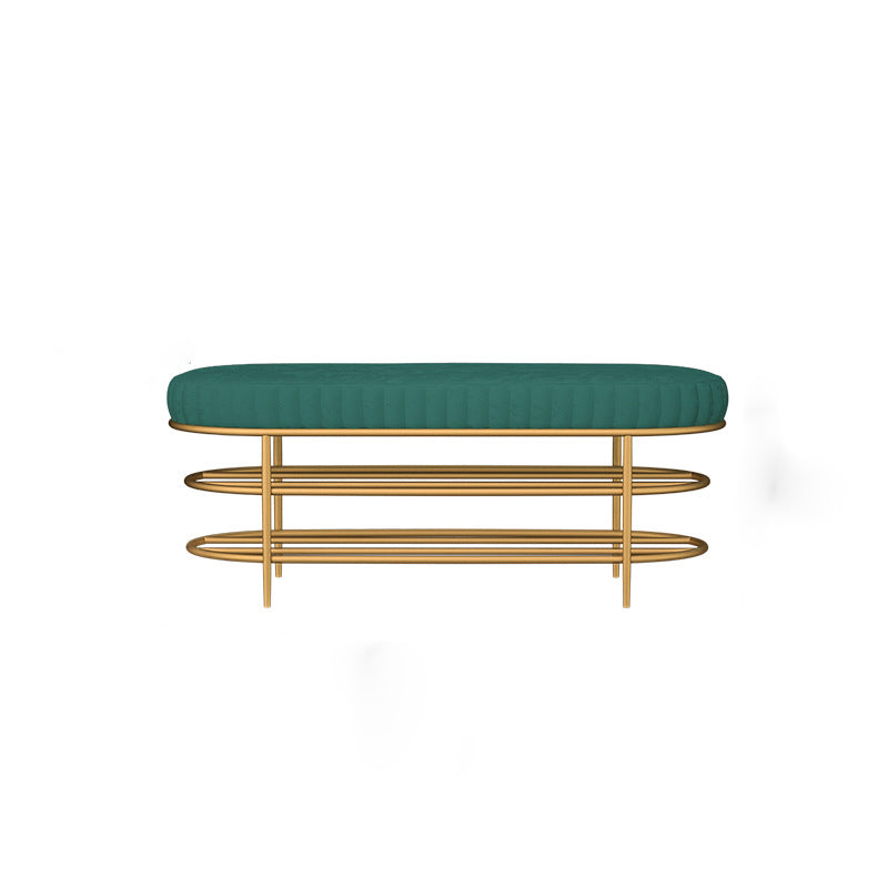 Modern Entryway Bench Cushioned Seating Bench with Shoe Storage 39.5"L x 14"W x 18"H Green Clearhalo 'Benches' 'Chairs & Seating' 'furn' 'furn_benches' 'Furniture' 'Living Room Furniture' 6275973