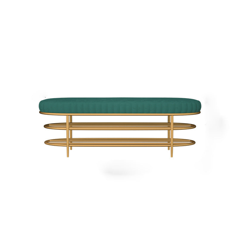 Modern Entryway Bench Cushioned Seating Bench with Shoe Storage 47"L x 14"W x 18"H Green Clearhalo 'Benches' 'Chairs & Seating' 'furn' 'furn_benches' 'Furniture' 'Living Room Furniture' 6275975