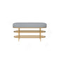 Modern Entryway Bench Cushioned Seating Bench with Shoe Storage 31"L x 14"W x 18"H Grey Clearhalo 'Benches' 'Chairs & Seating' 'furn' 'furn_benches' 'Furniture' 'Living Room Furniture' 6275979