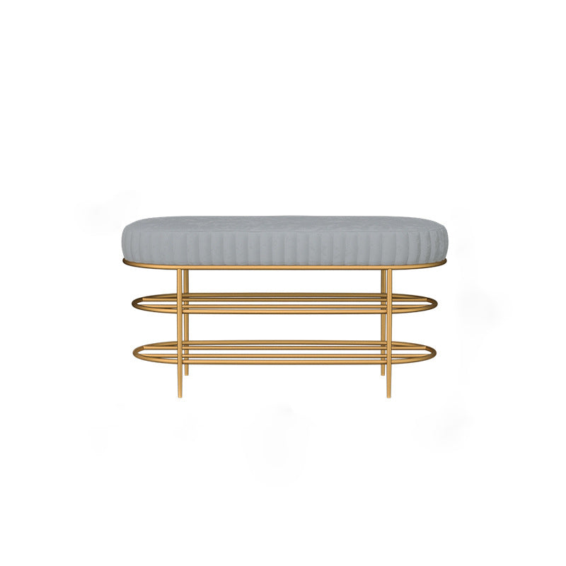 Modern Entryway Bench Cushioned Seating Bench with Shoe Storage 31"L x 14"W x 18"H Grey Clearhalo 'Benches' 'Chairs & Seating' 'furn' 'furn_benches' 'Furniture' 'Living Room Furniture' 6275979