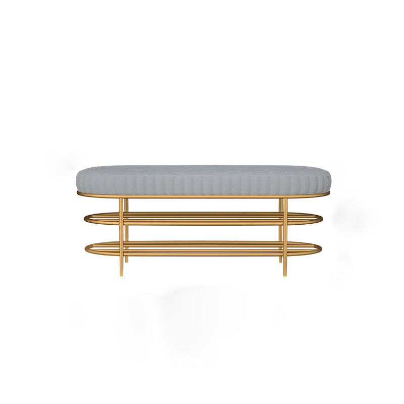 Modern Entryway Bench Cushioned Seating Bench with Shoe Storage 39.5"L x 14"W x 18"H Grey Clearhalo 'Benches' 'Chairs & Seating' 'furn' 'furn_benches' 'Furniture' 'Living Room Furniture' 6275980