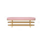 Modern Entryway Bench Cushioned Seating Bench with Shoe Storage 47"L x 14"W x 18"H Pink Clearhalo 'Benches' 'Chairs & Seating' 'furn' 'furn_benches' 'Furniture' 'Living Room Furniture' 6275985