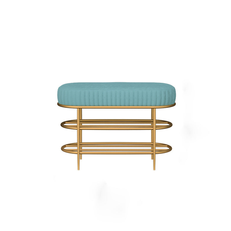 Modern Entryway Bench Cushioned Seating Bench with Shoe Storage 24"L x 14"W x 18"H Blue Clearhalo 'Benches' 'Chairs & Seating' 'furn' 'furn_benches' 'Furniture' 'Living Room Furniture' 6275986