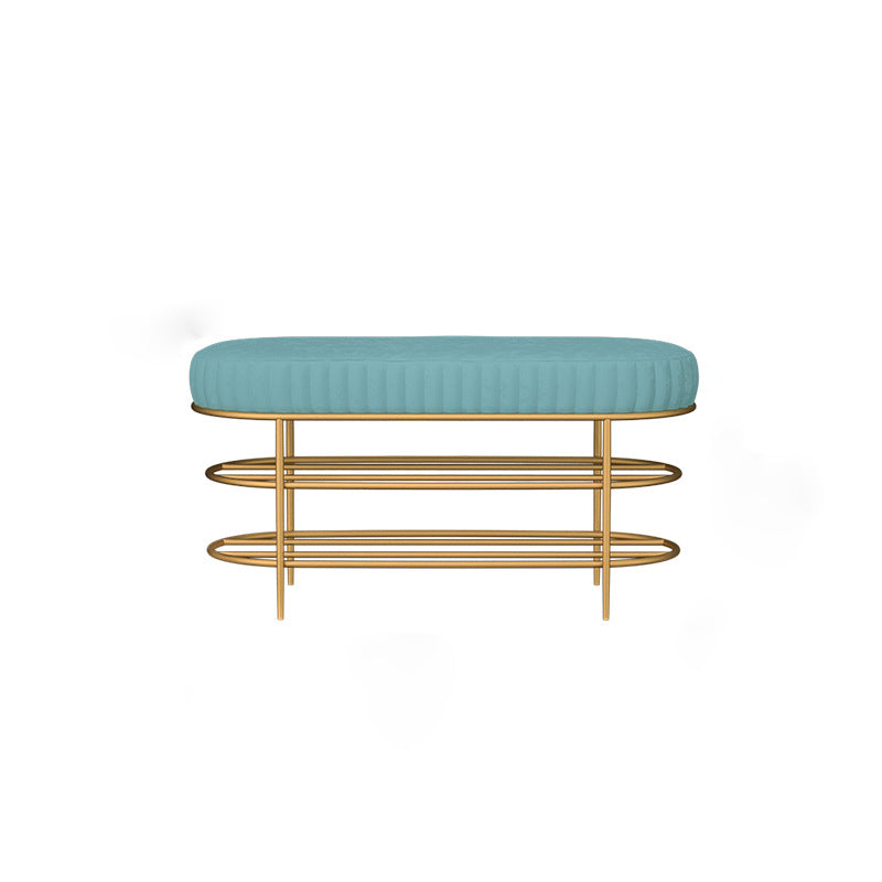 Modern Entryway Bench Cushioned Seating Bench with Shoe Storage 31"L x 14"W x 18"H Blue Clearhalo 'Benches' 'Chairs & Seating' 'furn' 'furn_benches' 'Furniture' 'Living Room Furniture' 6275987