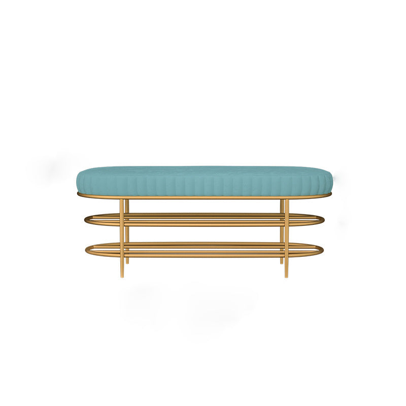 Modern Entryway Bench Cushioned Seating Bench with Shoe Storage 39.5"L x 14"W x 18"H Blue Clearhalo 'Benches' 'Chairs & Seating' 'furn' 'furn_benches' 'Furniture' 'Living Room Furniture' 6275988