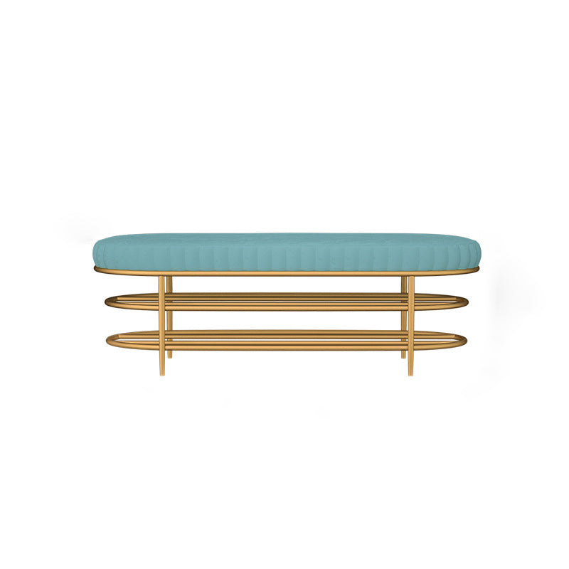 Modern Entryway Bench Cushioned Seating Bench with Shoe Storage 47"L x 14"W x 18"H Blue Clearhalo 'Benches' 'Chairs & Seating' 'furn' 'furn_benches' 'Furniture' 'Living Room Furniture' 6275989