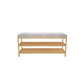 12.6 Inch Wide Entryway Bench Glam Metal Cushioned Seating Bench Clearhalo 'Benches' 'Chairs & Seating' 'furn' 'furn_benches' 'Furniture' 'Living Room Furniture' 6275998
