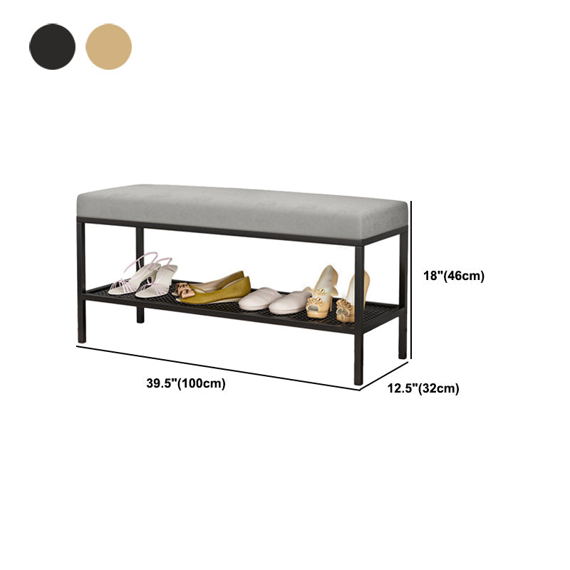 12.6 Inch Wide Entryway Bench Glam Metal Cushioned Seating Bench Clearhalo 'Benches' 'Chairs & Seating' 'furn' 'furn_benches' 'Furniture' 'Living Room Furniture' 6276014